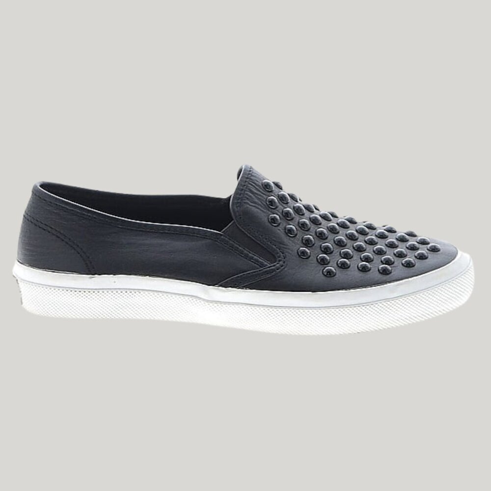 Coach "Chrissy Rivets” SPRT NAPPA leather black 8M studded loafers casual travel - Picture 3 of 9